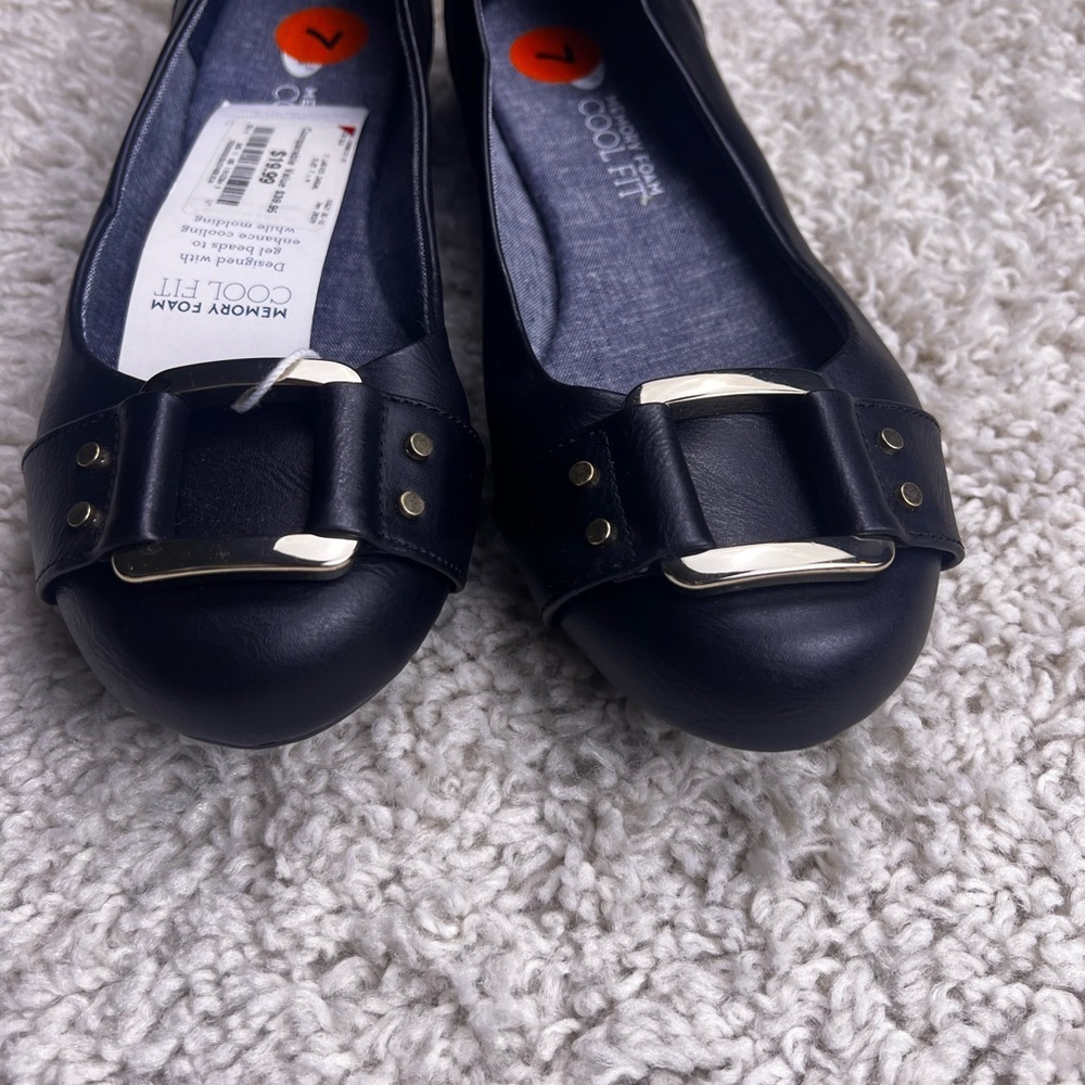DR SCHOLL’S WOMENS BLACK MEMORY FOAM BALLET FLATS WITH TOE DESIGN SZ 7 NWT - Picture 2 of 11